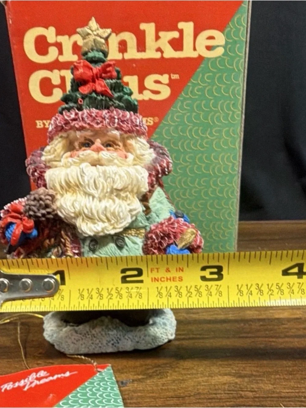 Vintage Crinkle Claus Possible Dreams Russian Santa Claus Resin Figurine 1994